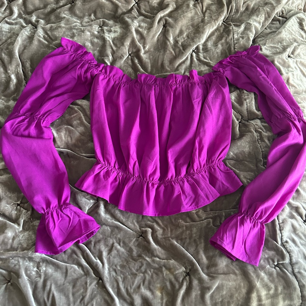 Vibrant Purple Off-Shoulder Women's Top